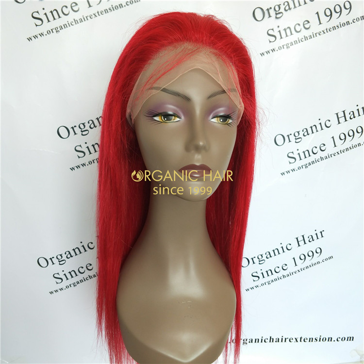 Lace front wigs Brazilian hair Red wig 150 density GT47